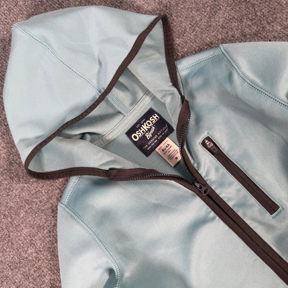 OshKosh B'gosh Kids Blue Full Zip Performance Hoodie Jacket 4T 2S024910 #4410